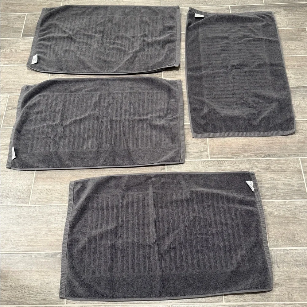 4 Classic Turkish Towels Gray Bathroom Floor Mats 100% Turkish Cotton. 30